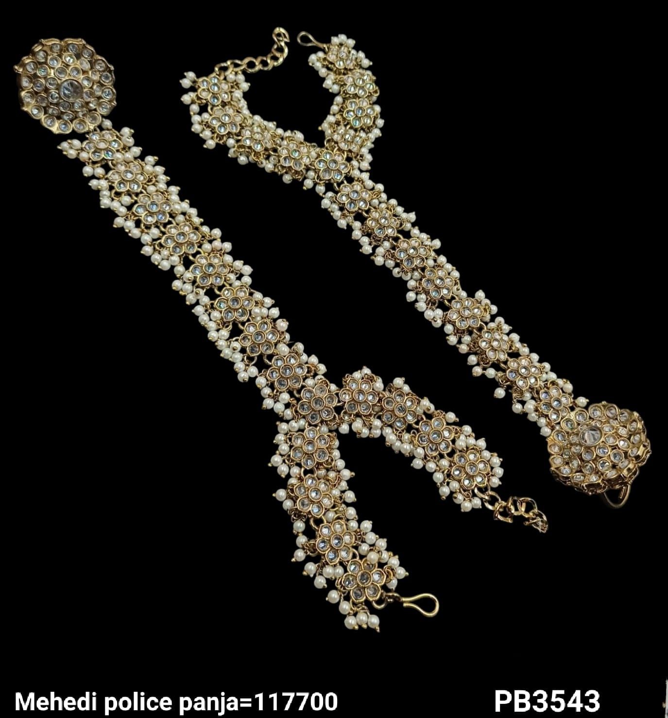 Traditional Antique Gold Plated Hathpanja Set
